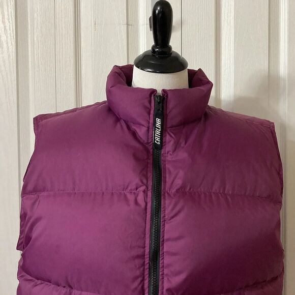 Down Puffer Vest Quilted Sz Large Full Front Zipper Collared Catalina Outerwear - Picture 10 of 15
